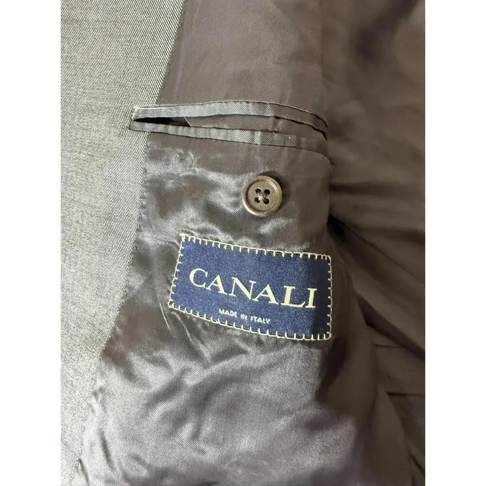 Canali Blazer Jacket Mens 60L Long Gray Wool Made Italy Sport Coat - Picture 3 of 9